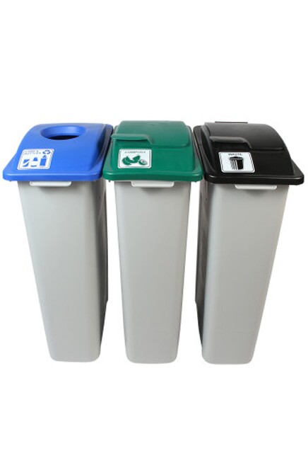 WASTE WATCHER Poubelles pour les déchets, canettes et compost 69 gal #BU100985000