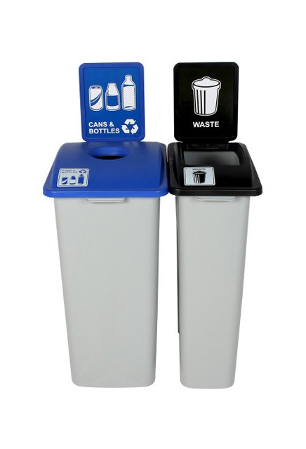 WASTE WATCHER Cans and Bottles Recycling Station 55 Gal #BU101326000