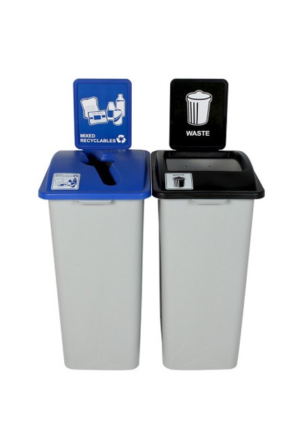 WASTE WATCHER Station de recyclage mixte avec panneau 64 gal #BU101323000
