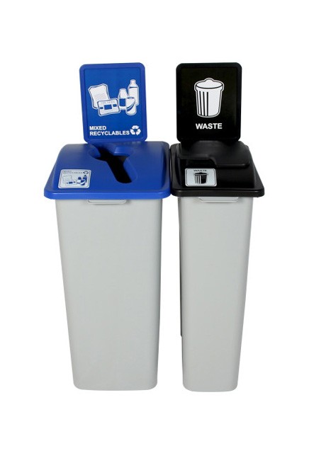 WASTE WATCHER Station de recyclage mixte avec panneau 64 gal #BU101324000