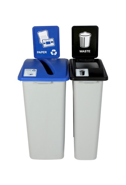 Duo contenants papier-déchet Waste Watcher XL, couvercle ouvert #BU101330000