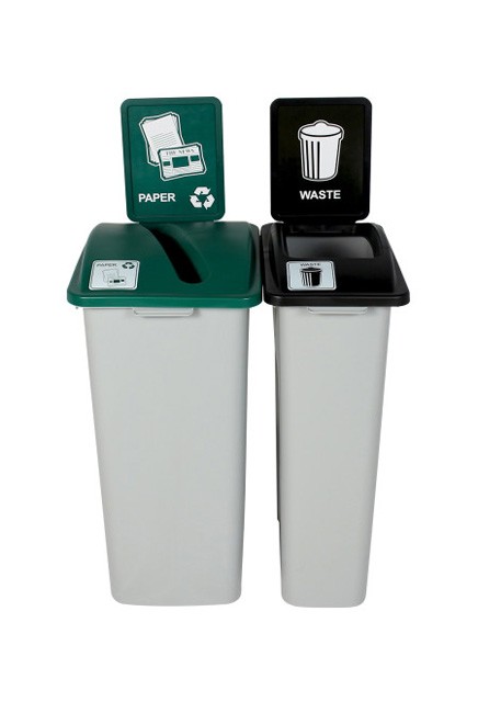 Duo contenants papier-déchet Waste Watcher XL, couvercle ouvert #BU101332000
