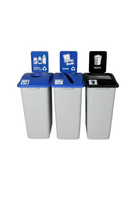 WASTE WATCHER XL Waste, Cans and Papers Recycling Station 87 Gal #BU101352000