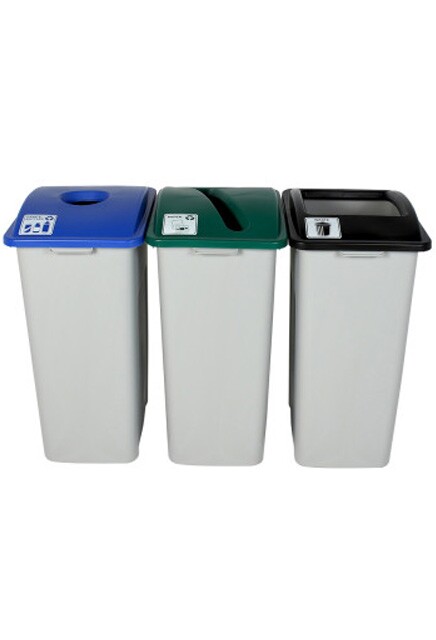 WASTE WATCHER XL Waste, Cans and Papers Recycling Station 87 Gal #BU101338000