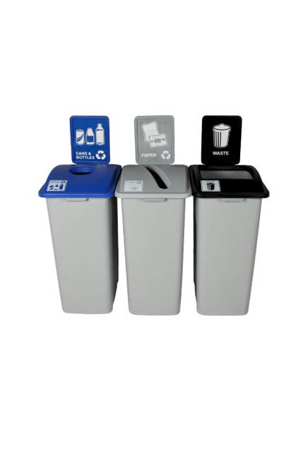 WASTE WATCHER XL Waste, Cans and Papers Recycling Station 87 Gal #BU101350000