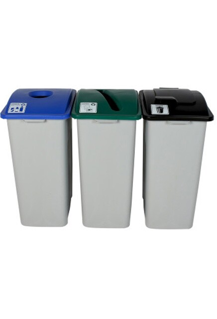 WASTE WATCHER XL Waste, Cans and Papers Recycling Station 87 Gal #BU101339000