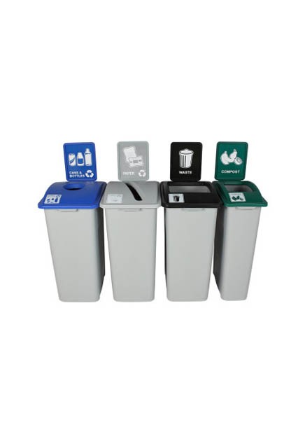 WASTE WATCHER XL 4-Stream Recycling Station 128 Gal #BU101364000