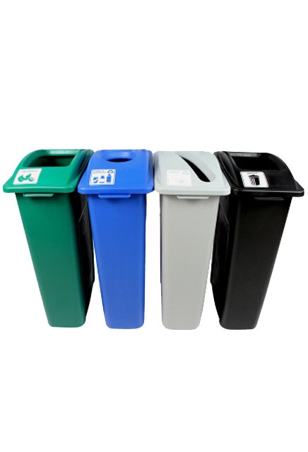 WASTE WATCHER Recycling Station 4-Stream 92 Gal #BU101076000