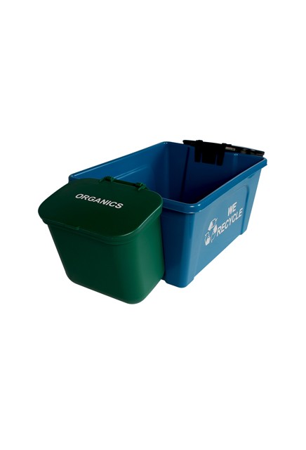 Contenant de recyclage et poubelle suspendue Triple We Recycle #BU101400000