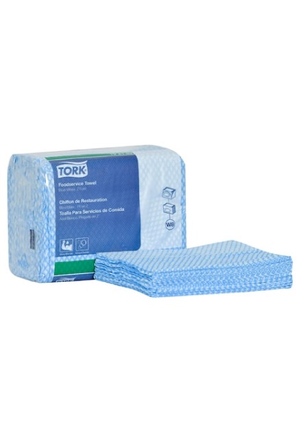 Tork 192183 Chiffons de nettoyage pour le service alimentaire plié en Z, bleu #SC192183000