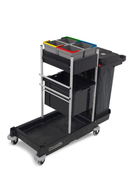 Chariot de concierge avec bac et sac de ménage SERVO-Matic SM 1706 #NA911061000