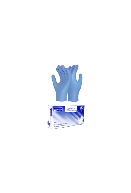 Gants en nitrile sans poudre bleus PHARAO, 100/bte #PA00NSBR008