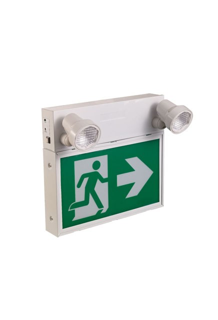 Éclairage d'urgence DEL - Enseigne l'homme qui court avec double phare #AIRM2EM125W