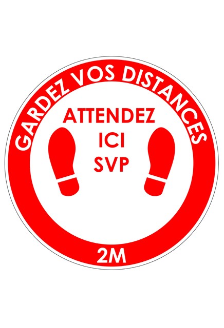 Floor Stickers GARDEZ VOS DISTANCES #CV0COLLANT2