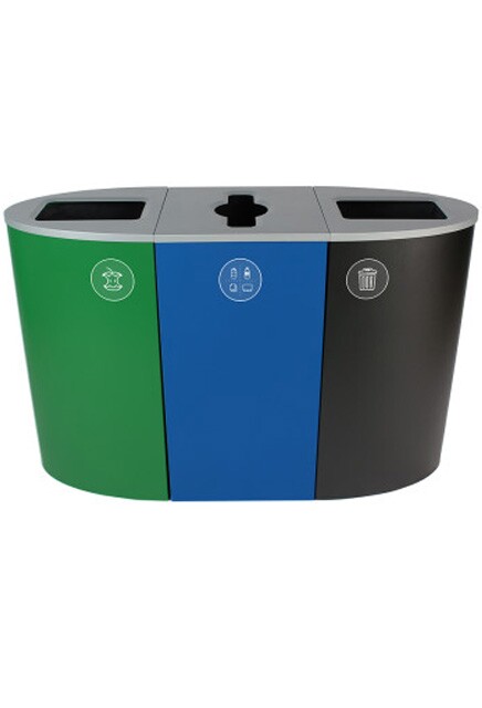 SPECTRUM 3-Stream Waste, Botlles and Compost Recycling Station 68 Gal #BU101195000
