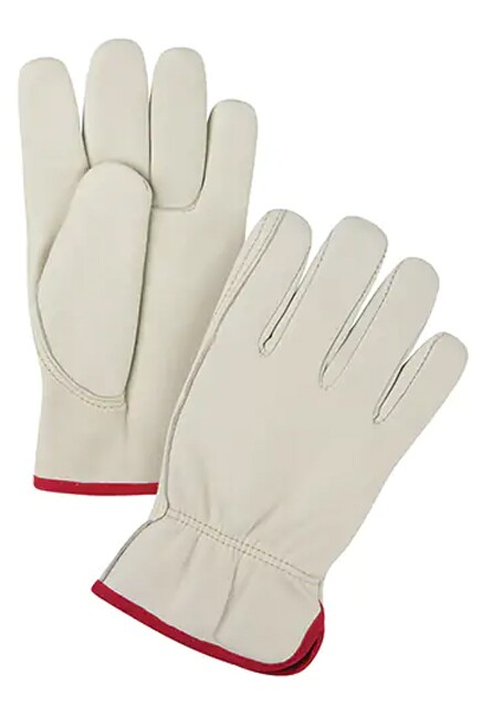Gants de conducteur, Paume en Cuir fleur de vache, Molleton #TQSFV197000