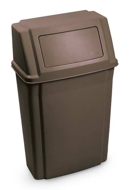 7822 Poubelle murale en plastique beige 15 gal #RB007822BRU