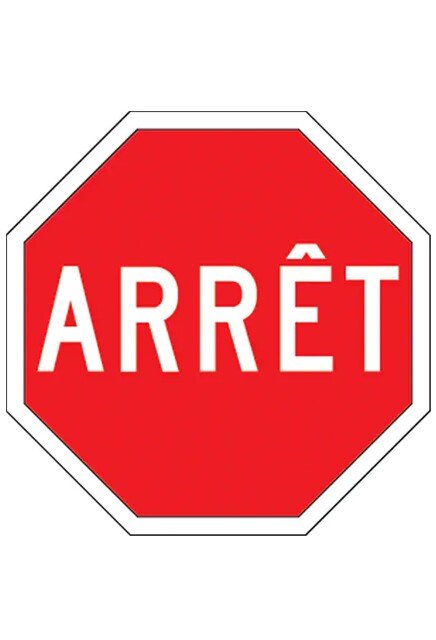 Enseigne "Arrêt / Stop" bilingue #TQSEA940000