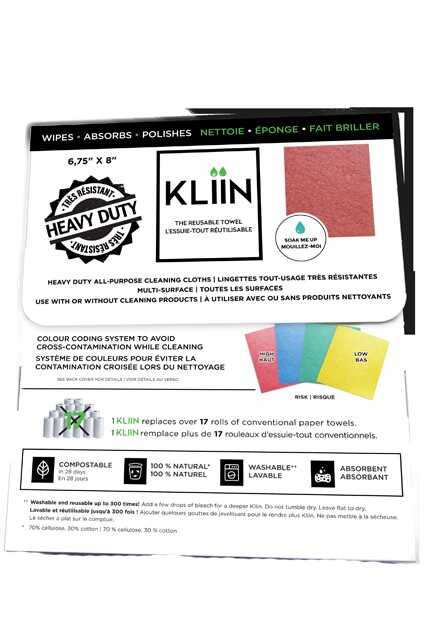 Kliin Chiffon réutilisable et compostable en feuilles #KL094051000