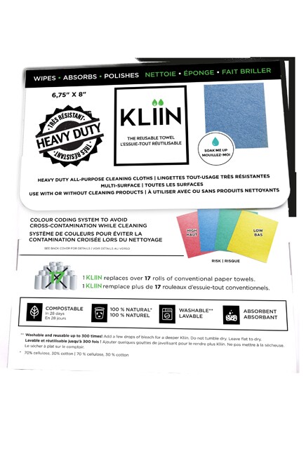 Kliin Chiffon réutilisable et compostable en feuilles #KL094052000