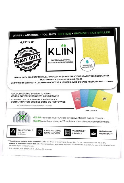 Kliin Chiffon réutilisable et compostable en feuilles #KL094053000