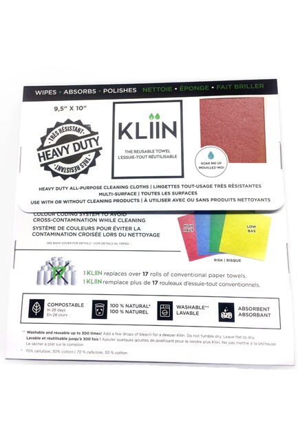 Kliin Chiffon réutilisable et compostable en feuilles #KL094039000
