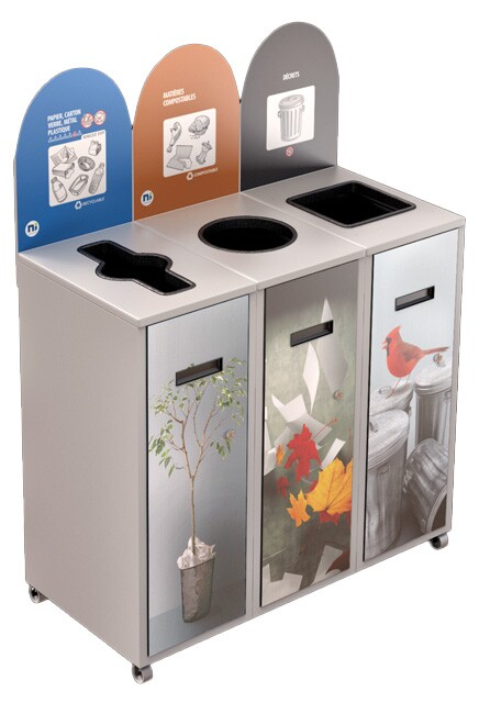 MULTIPLUS Îlot de récupération à 3 voies 120L #NIMU12003P1BLA