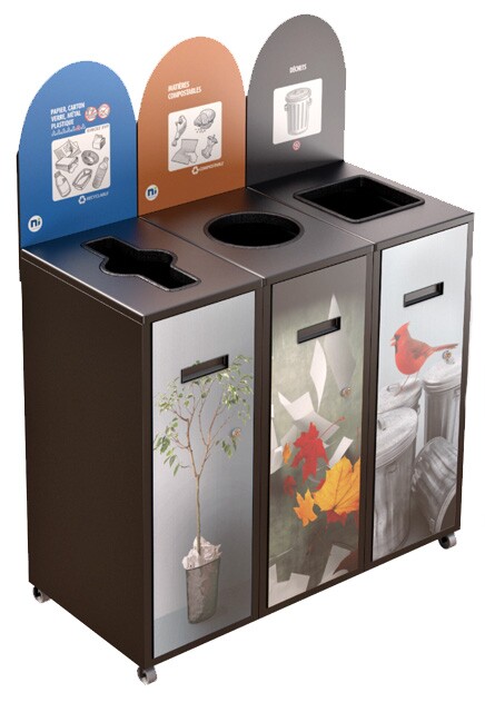 MULTIPLUS Îlot de récupération à 3 voies 120L #NIMU12003P1NOI