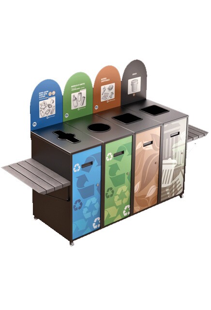 MULTIPLUS Îlot de récupération à 4 voies avec tablette 87L #NIMU874TNOI