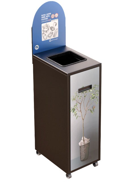 MULTIPLUS Station de recyclage avec couvercle 120L #NIMU120P1MRNOI