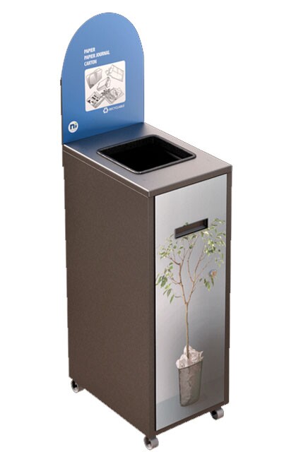 MULTIPLUS Station de recyclage avec couvercle 120L #NIMU120P1PCGRI