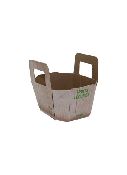 Panier pour fruits et légumes en carton avec poignées intégrées #EC670004900
