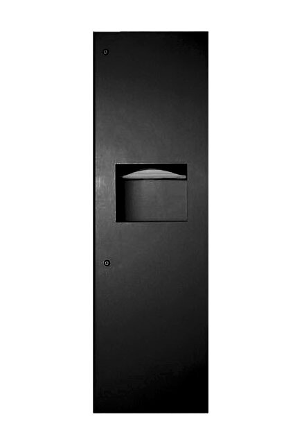 Wall Built-in 56'' Paper Dispenser and Waste Receptacle Combo Unit Bobrick B-3900 TRIMLINE #BOB39003MBK