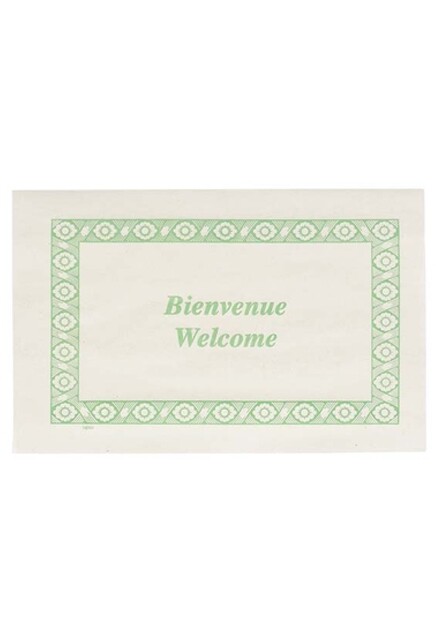 Paper "Bienvenue / Welcome" Printed Placemats #EC753020000