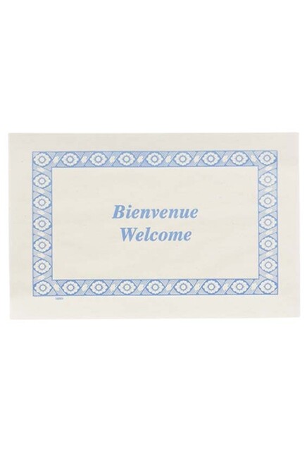 Paper "Bienvenue / Welcome" Printed Placemats #EC753020100
