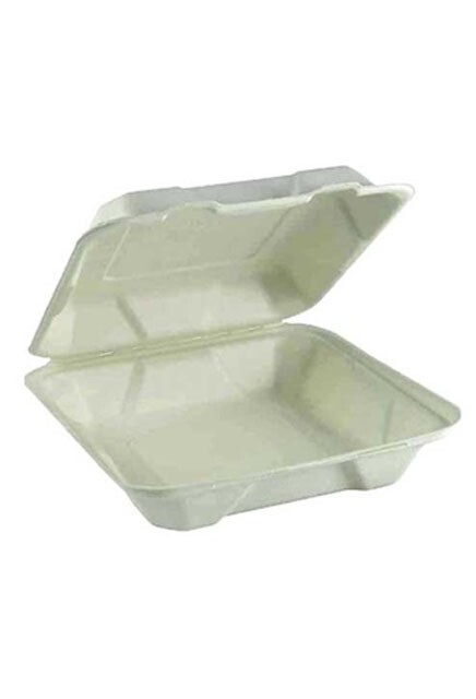 Hinged White Bagasse Container #EC725494000