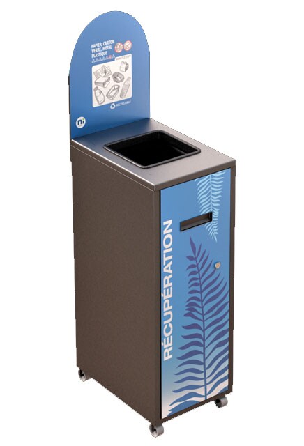 MULTIPLUS Station de recyclage avec couvercle 120L #NIMU120P3MRGRI