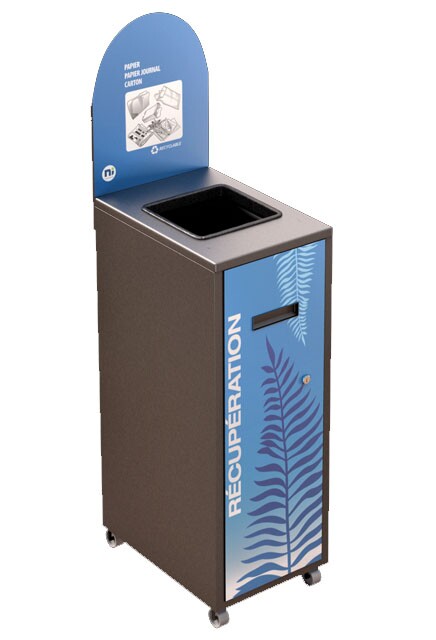 MULTIPLUS Station de recyclage avec couvercle 120L #NIMU120P3PCGRI