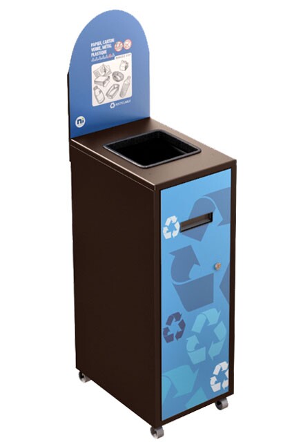 MULTIPLUS Station de recyclage avec couvercle 120L #NIMU120P4MRBRU