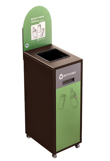 MULTIPLUS Station de recyclage avec couvercle 120L #NIMU120P6COBRU