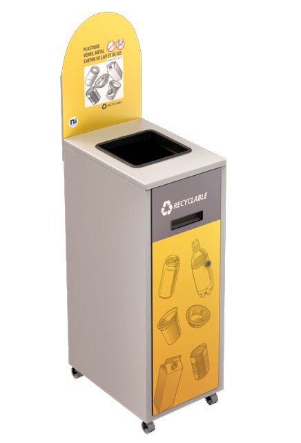 MULTIPLUS Station de recyclage avec couvercle 120L #NIMU120P6PVMBLA