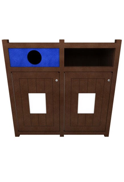 AURA Double Cans and Bottles Recycling Containers 64 Gal #BU175026000