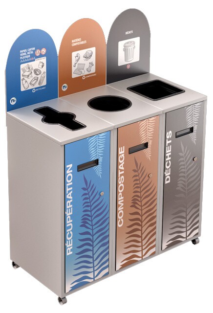 MULTIPLUS Îlot de récupération à 3 voies 120L #NIMU12003P3BLA