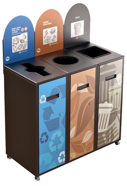 MULTIPLUS Îlot de récupération à 3 voies 120L #NIMU12003P4NOI