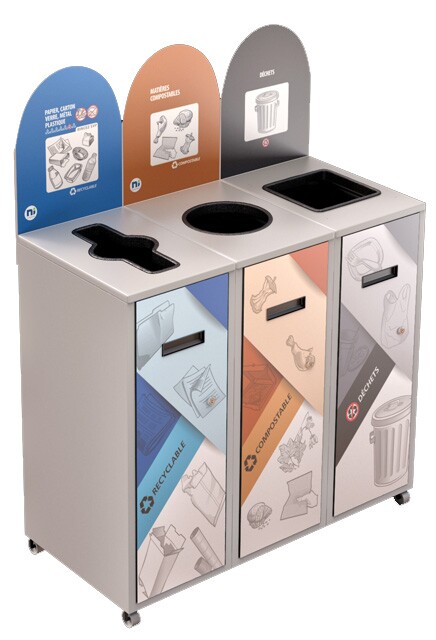 MULTIPLUS Îlot de récupération à 3 voies 120L #NIMU12003P5BLA