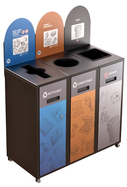 MULTIPLUS Îlot de récupération à 3 voies 120L #NIMU12003P6NOI
