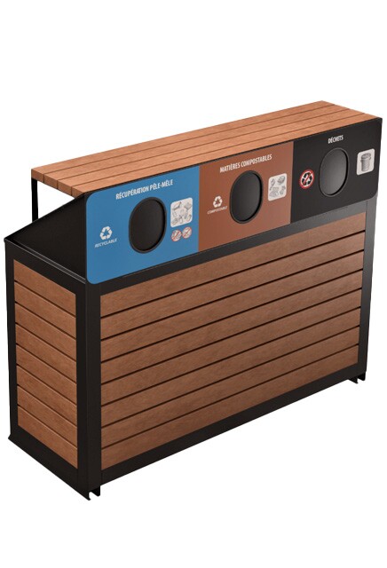 CHARLEVOIX Station de recyclage 3 voies 110L #NICH11003TAB