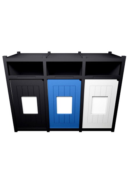 VISION 3-Ways Mixed Recycling Station 96 Gal #BU211066000