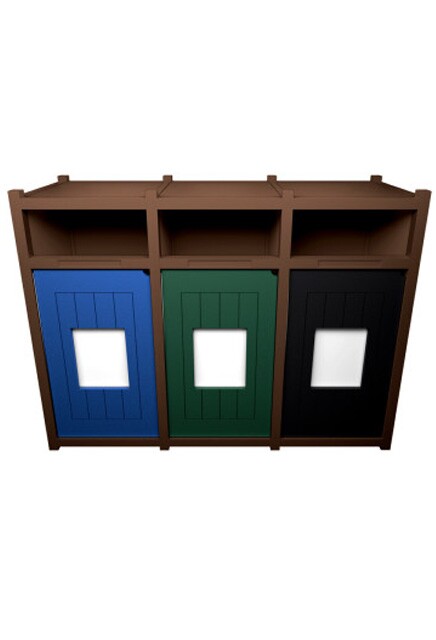 VISION 3-Ways Mixed Recycling Station 96 Gal #BU197400000