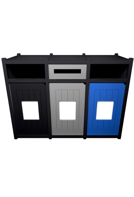 VISION Station de tri pour le recyclage 3 voies 96 gal #BU131812000